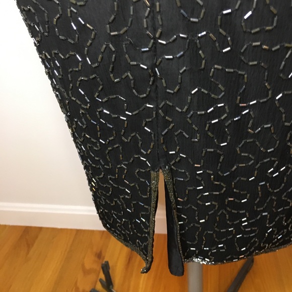 Stenay Vintage 80s Silk/Beaded Cocktail Dress - Picture 7 of 8